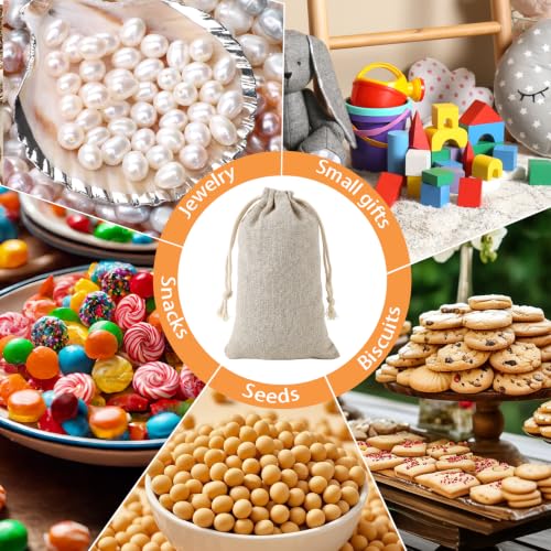 XINKEJIA Lot de 24 sacs en coton et lin avec cordon de serrage - 10 x 15 cm - Sacs de rangement en toile de jute à peindre - Petits sacs à faire soi-même - Pour bijoux, mariage, cadeaux de stockage – vue 4