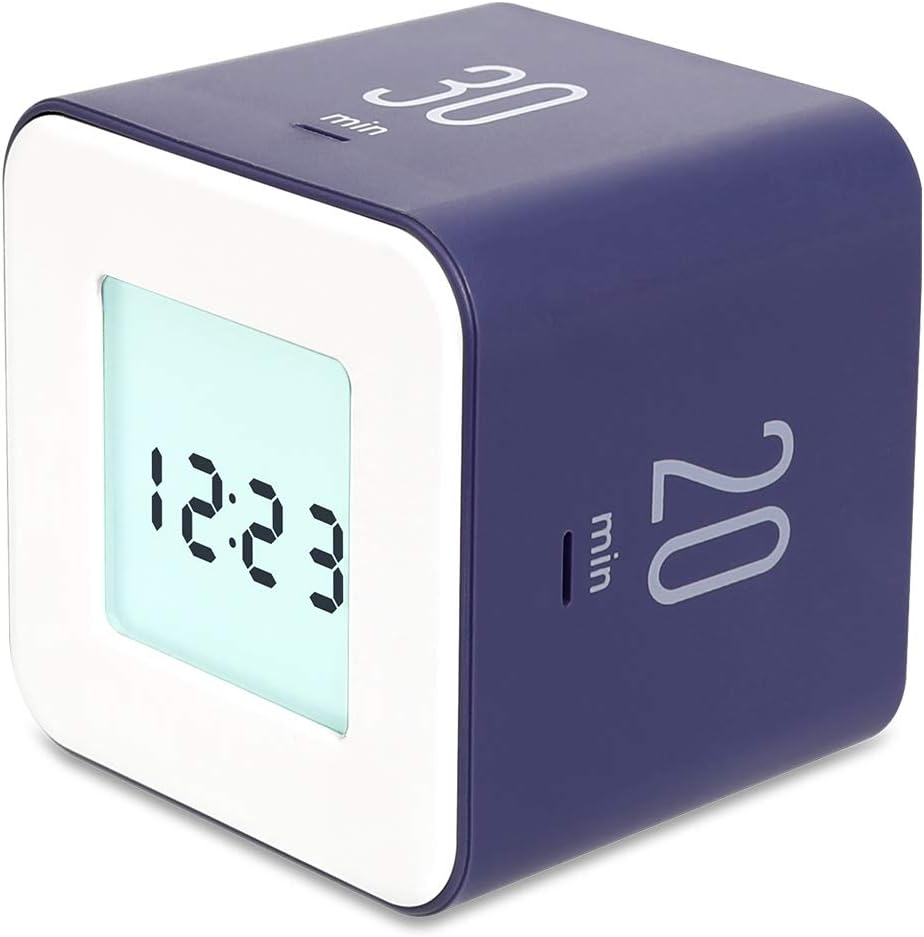 mooas Multi Cube Timer/Rotating Timer, Simple Operation, Clock & Timer (Violet)