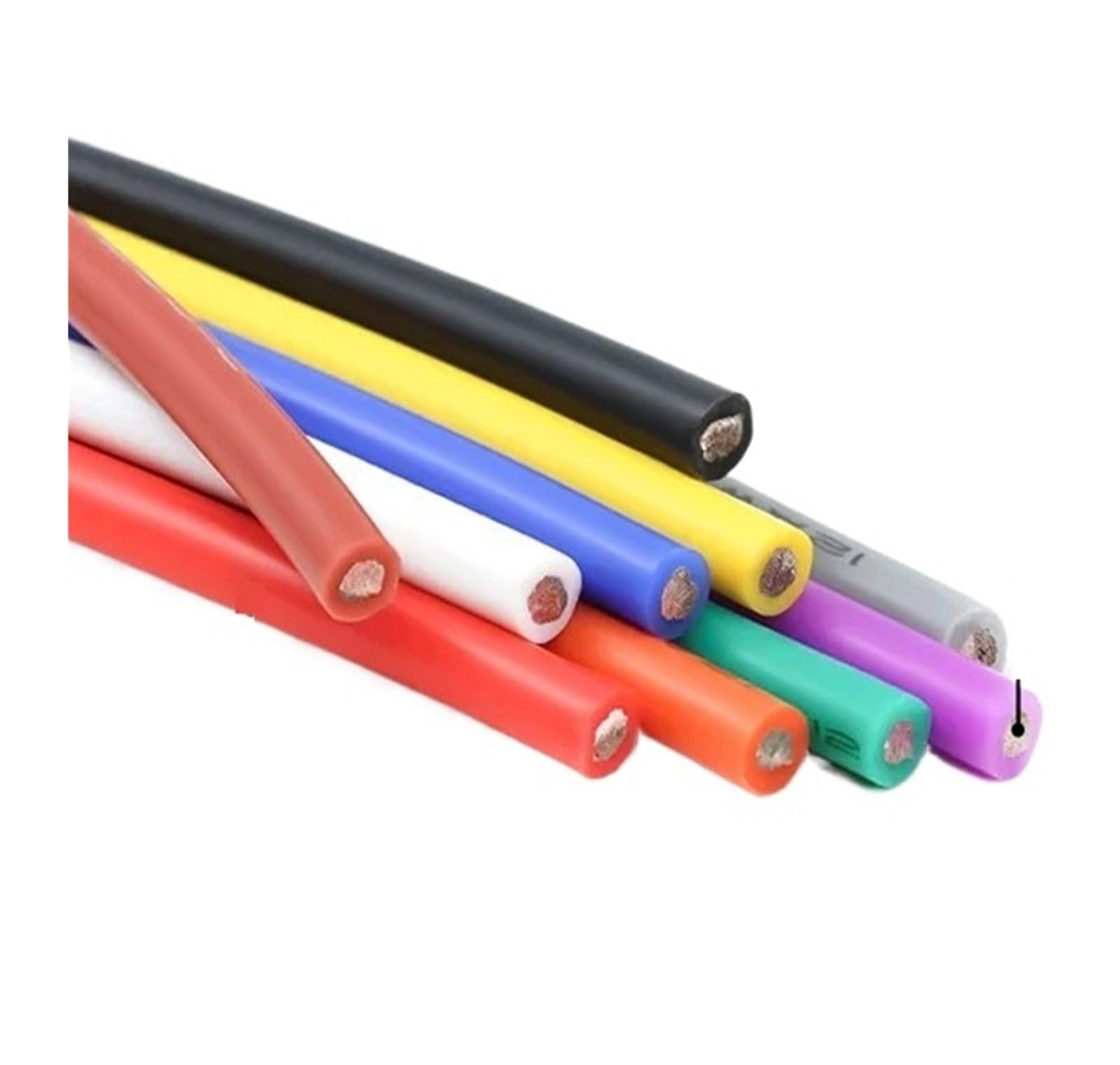 Cable de silicona de alta temperatura de 5 a 50 m, 28, 26, 24, 22, 20, 18, 16, 15, 14, 13, 12 y 10 AWG, verde(10 meters-14AWG)