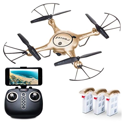 Force1 Drones with Camera for Adults and Kids - X5UW RC Quadcopter Drone with Camera Live Video, WiFi FPV 720p HD Camera Drone for Beginners with 3 Batteries