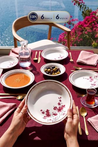 Sakura Çiçeği 6'lı Yemek Tabağı Seti 20 cm