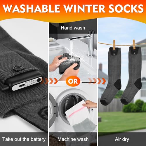 App-Controlled Heated Socks for Women and Men, Rechargeable Foot Warmer with 10 Hours Battery Life