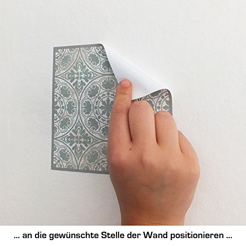 Decoratieve stickertegels 15x15 cm met leuke motieven en ornamenten voor muren en tegels | 12-delige set | satijnen… - Image 6