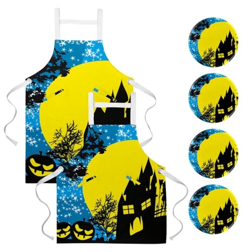 Tablier de serveuse Halloween à motif sorcière pour service de bar et bistrot