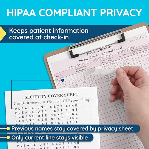 Image of Blue Summit Supplies 125 Patient Sign in Sheets, Carbonless 3 Part Forms with Peel Away Adhesive Labels, HIPAA Compliant for Privacy in Doctor, Medical, Dental Office, Burgundy, 125 Pack