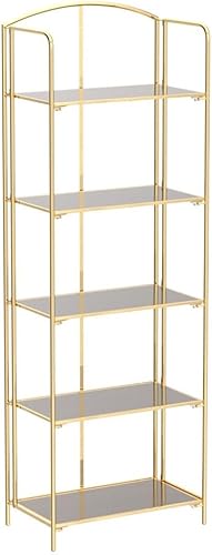 Miniatura 111 de Crofy - Estantería plegable sin montaje para sala de estar, estante plegable blanco de 5 niveles para oficina en casa, organizador de almacenamiento