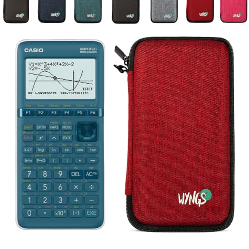Casio Graph 25+E II avec Housse de Protection WYNGS Incluse Rouge - Calculatrice Graphique - Pack de Base