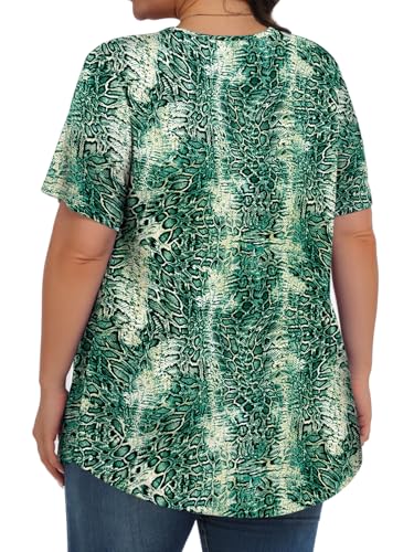 Image of Tencede Womens Plus Size Tops Tunic Short Sleeve Crew Neck Shirts Casual Soft Blouse 1X-5X