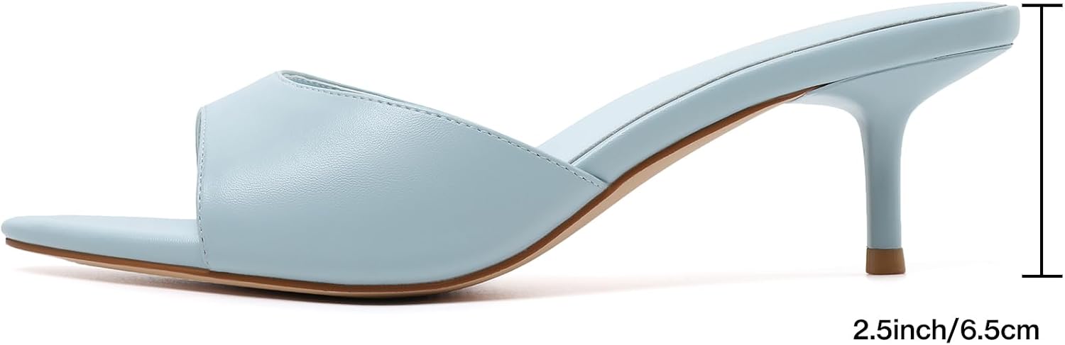  Kitten Heels for Women Pointed Toe Vintage Mules Heels Sexy Slip on Stiletto Backless Sandals for Party Wedding Daily thumbnail