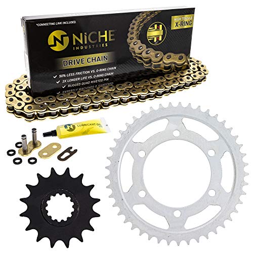 NICHE Drive Sprocket Chain Combo for Yamaha MT-09 FZ09 XSR900 Front 16 Rear 45 Tooth 525VM-X X-Ring 110 Links Connecticut