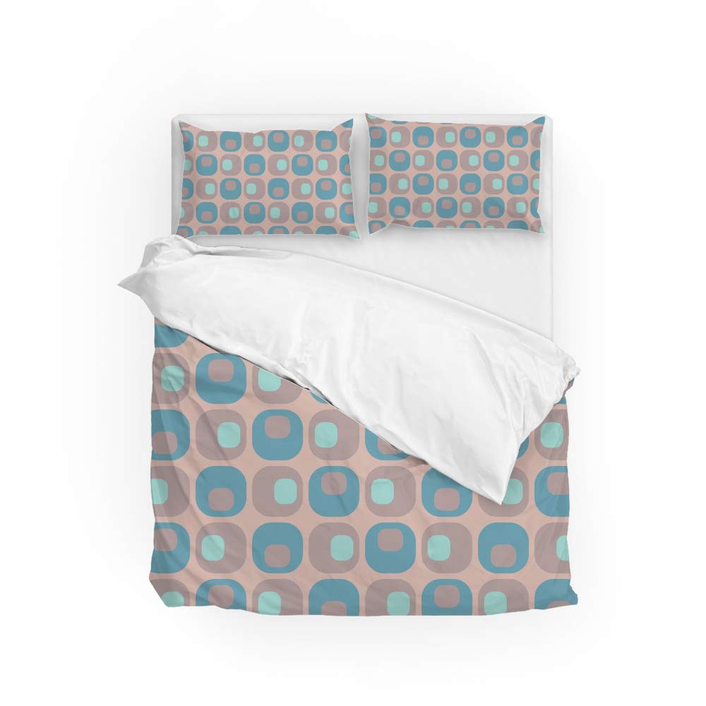 Parure de lit housse de couette polyester et taies d'oreiller lit double motif abstrait