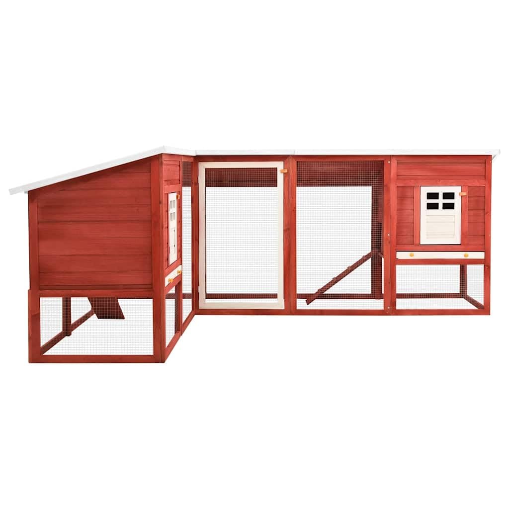 Conejera de madera de abeto, con pista, color rojo y blanco, jaula para conejos, animales pequeños