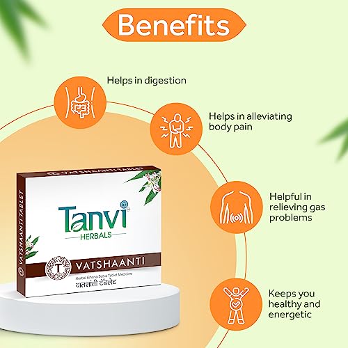 Image of Vatshaanti Tablet | For Body Pain & Gas | 100% Herbal Supplement | Completely natural | Safe and effective | GMP Certified | 60 Tabs (Pack of 2)