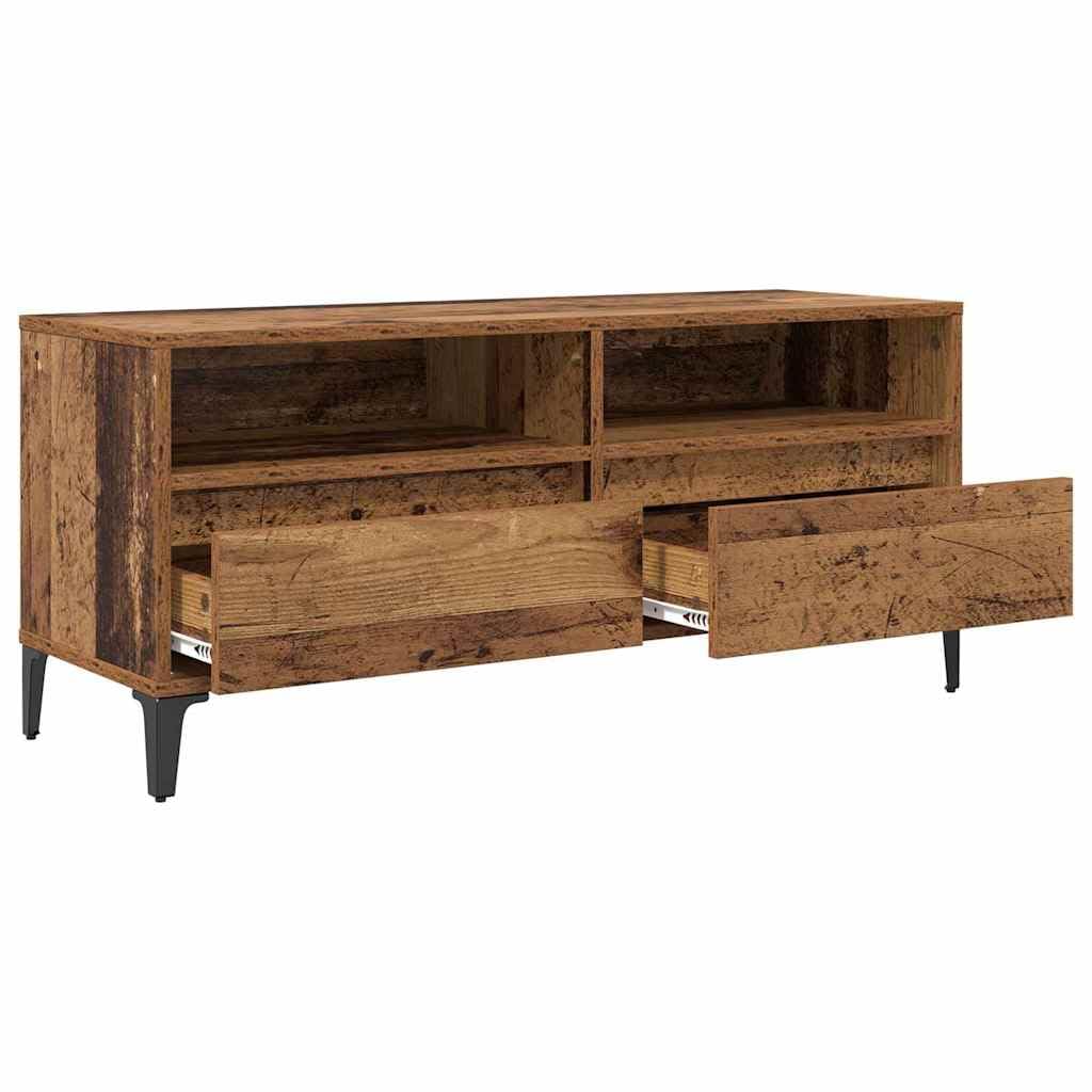 vidaXL Mobile TV con cassetto Legno vecchio 100 x 34,5 x 44,5 cm