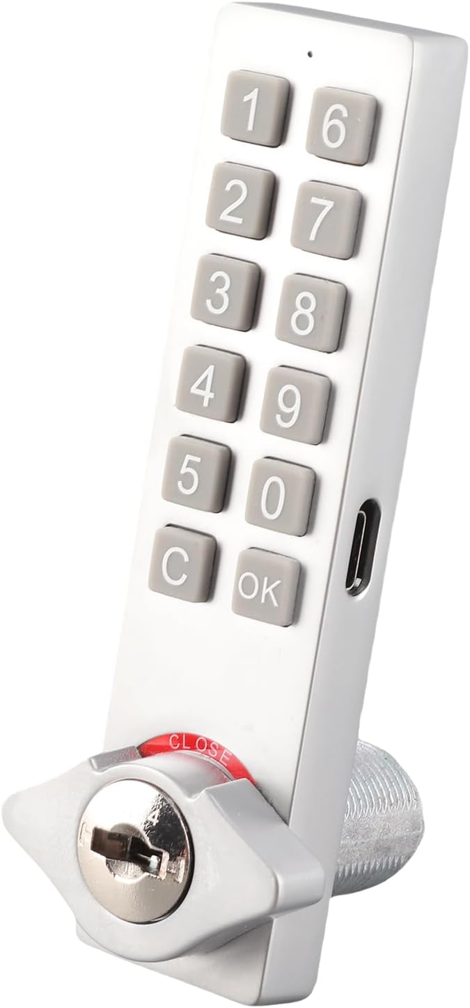 Zinc Alloy Keypad Cabinet Lock – Password & Key Security with Alarm System, Durable Anti-Theft Lock for Cabinets & Furniture