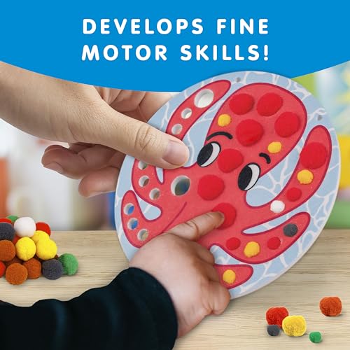 Blue Marble National Geographic Kids Pom Poms Arts and Crafts Kit - Pom Pom Animals Toddler Craft Kit, Preschool Art, Toddler Crafts Ages 3-5, Crafts for Toddlers 2-4 Years, Pom Pom Pictures - Image 3