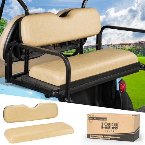 10L0L Deluxe Golf Cart Rear Seat Replacement Cushion, Soft Back Seat Cushion for Yamaha, EZGO RXV TXT, Club Car DS precedent and other 4&6 passengers Golf Carts with Flip Rear Seats
