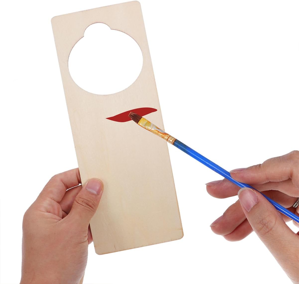 Unfinished Wood Door Handle Pendants 10pcs Door Sign Hangers for Diy Decor Projects
