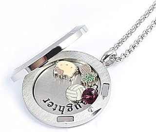 COLORFUL BLING Pet Memorial Gifts, Circle Floating Charm Memory Locket Necklace for Beloved Dog Cat, 316 Stainless Steel Photo Frame Necklace, Pet Sympathy Gift for Women Men Who Loss of Pets
