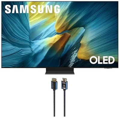 Samsung QN65S95FAFXZA 65 Inch OLED HDR Pro 4K Smart TV with an Austere 5S-4KHD2-2.5M V-Series 2.5m Premium 4K HDR HDMI Braided Cable (2025)