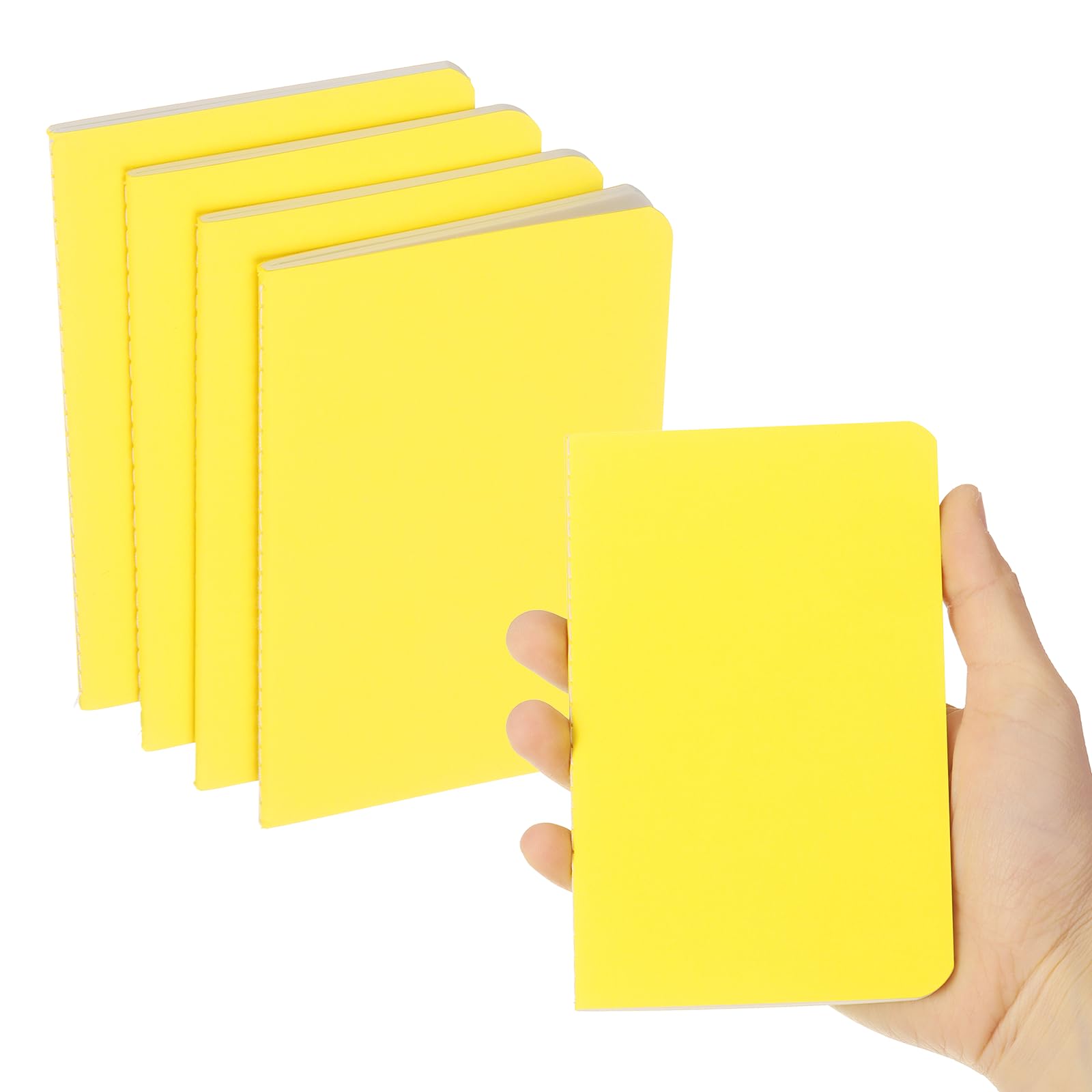 PATIKIL 6 Pack A6 Notebook, A6 Journal Mini Notebook Pocket Kraft Memo Notepads Lined Sketchbook Small 3.5x5.5 Inch 30 Sheets for Men Women Office Supplies Purse Travelers, Yellow