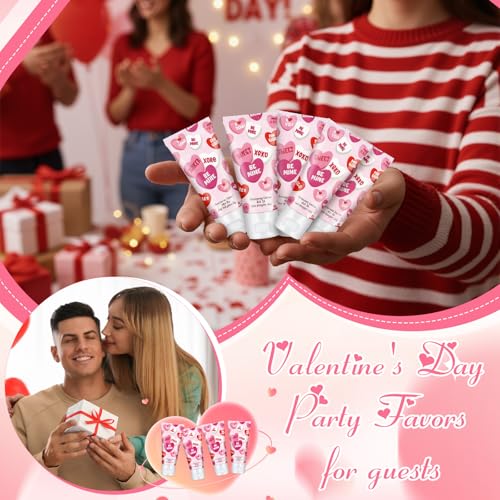 Image of 24 Pcs Travel Size Mini Sunscreen Bulk for Summer Vacation Spf 30 Water Resistant Sunscreen Lotion Sunblock for Thank You Gifts Hawaiian Wedding Pool Party Favor (Valentines)