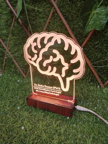 Image of DON'T JUDGE ME CUSTOMISED Doctor Lamp with Doctors Name and Design | Personalized Gift for Doctors (Warm White Color LED Light) (Brain)
