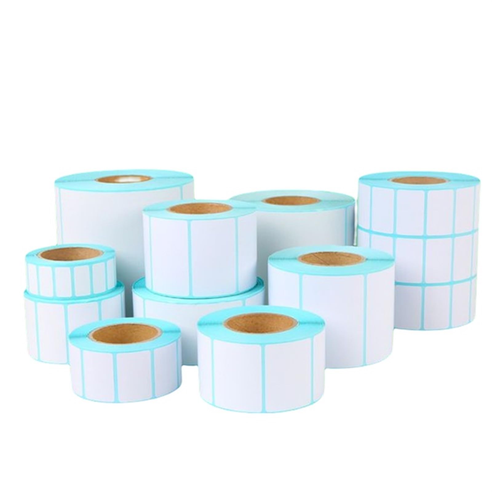 Etichette Adesive Etichette vuote rimovibili termiche dirette Rettangolo Autoadesiva Scrivibile Codice a barre Supermercato Adesivi gratuiti BPA for stampante termica(100x100mm 500PCS)