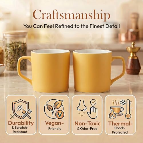 Image of U.P.C. Ceramic Tea Cups Set of 6| Microwave & Dishwasher Safe Cup Set of 6 for Tea & Coffee | Premium Coffee Mugs Set of 6 | Stylish Cups for Home & Office with Bone-Ash Free-150ml.