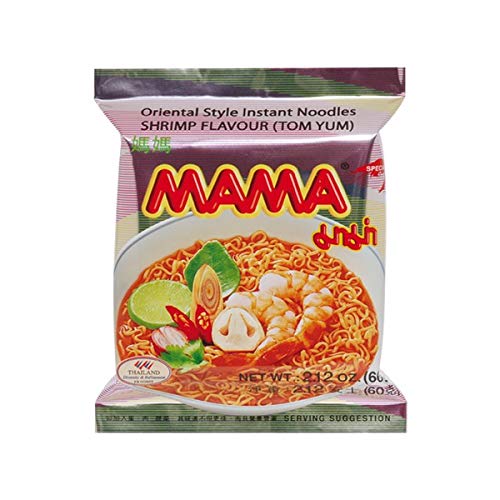 Mama - Asia Nudeln Shrimp Tom Yum Geschmack - 30er Pack (30 x 60g) - 1 Karton Thai Fertiggericht