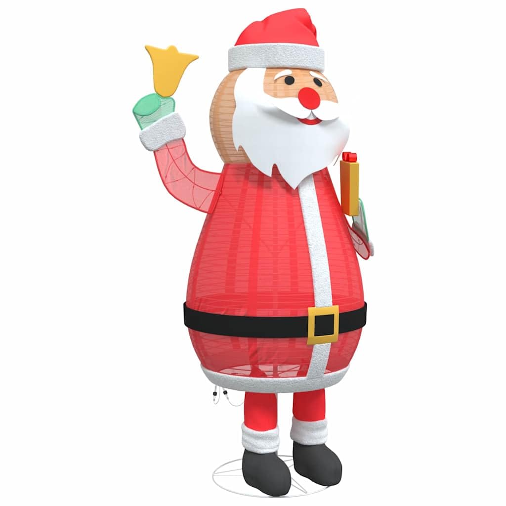 Père Noël Lumineux avec 200 LED Blanc Chaud 100 x 180 cm en Tissu pour décoration de Noël intérieur extérieur, Figurine Festive avec guirlandes USB pour Maison Jardin fête Saison