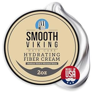 Smooth Viking Hydrating Fiber Cream for Men – Hair Cream for Men, Hair Gel for Men, Mens Hair Products, Mens Hair Paste, Styling Cream Men, Natural Hair Gel for Men – Made in USA, 2oz