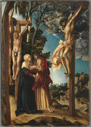 Toile la Crucifixion Lucas Cranach l'Ancien pour Décoration Mural Salon et Cabinet d'Étude 60x90