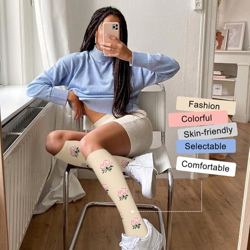 Image of 4 Pairs Compression Socks for Women Circulation-Best Support for Nurses,Running,Athletic,Travel