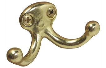 IVES 582A3 807219 Series Double Wardrobe Hook, Brass Plated