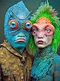 1000 Piece Jigsaw Puzzle for Adults - Cross & Glory - Meet the Aliens Series| Collectible Sci-Fi Illustration (Tralyn and Jorin)