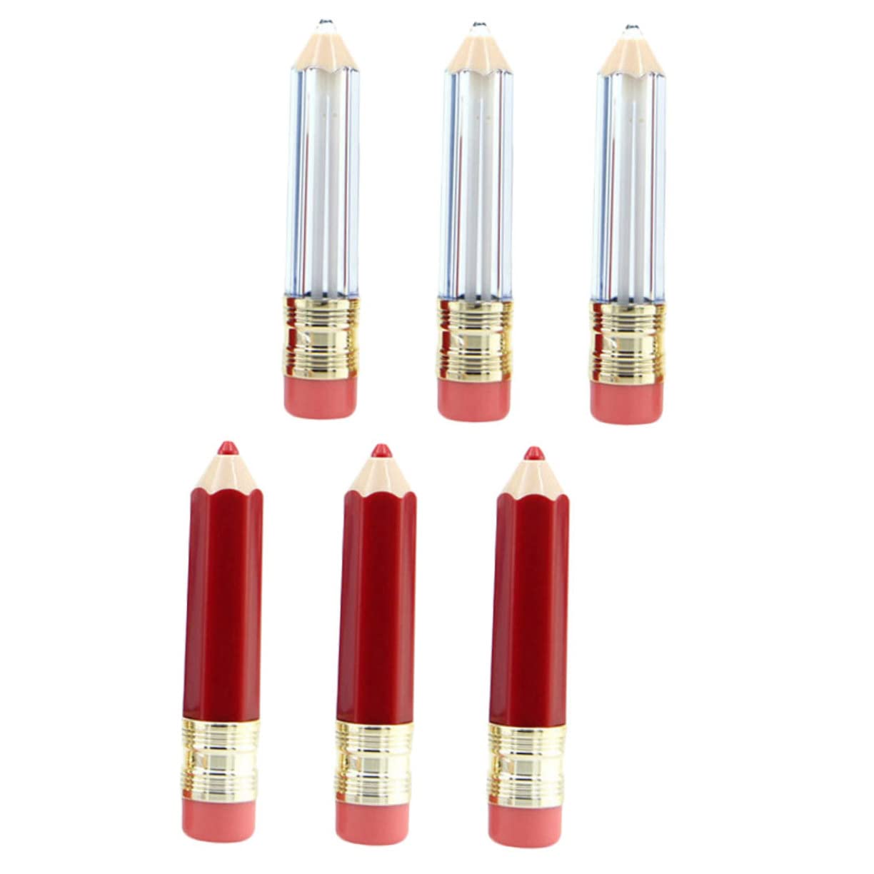 4 Juegos Tubo Vacío De Lápiz Labial Tubos De Tinte Para Labios Tubos De Relleno De Labios Vacíos Delicioso Brillo De Labios Delineador De Labios Tubo De Bálsamo Labial 6 piezas * 4 FRCOLOR