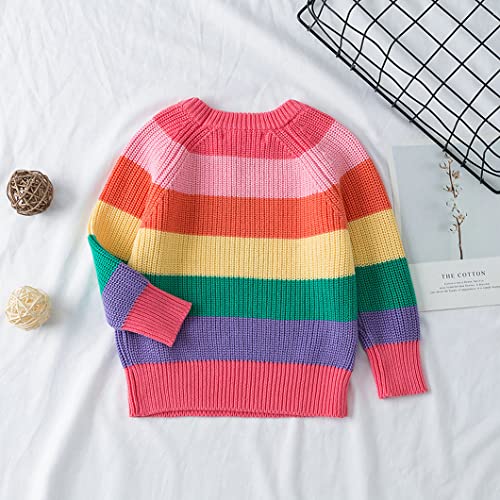 Little Boys Girls Sweater Pullover Cute Rainbow Stripe2