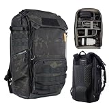 PGYTECH OneMo TAC 25L Tactical Camera Backpack, Waterproof DSLR/SLR/Mirrorless Photography Camera Bag with 15.6' Laptop Sleeve, Tripod Holder & Rain Cover (Dark Night camo)