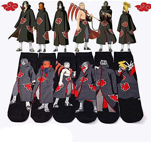 Feidiao 6 Paires / Ensemble Anime Ninja Akatsuki Cosplay Accessoires Chaussette Uchiha Orochimaru Chaussettes Longues Kakashi Unisexe Sports De Plein Air Chaussettes Anti-humidité Respirantes Cover