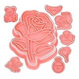 COSMEVIVI 8個 ビスケット型 スコーン フォンダン 漏斗 パンケーキ ハートクッキーカッター 男 クッキー DIY ベーキングモールド 焼き型 耐熱皿ケーキパン グミの型 食品pp ピンク