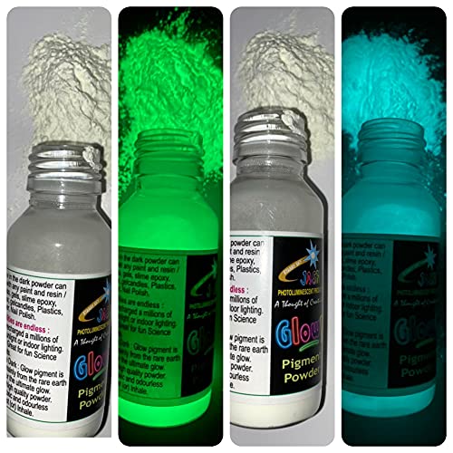 Image of JASH Glow In The Dark Paint Powders 2 colours Green and Blue colour Each 25gm(Total 50gm)