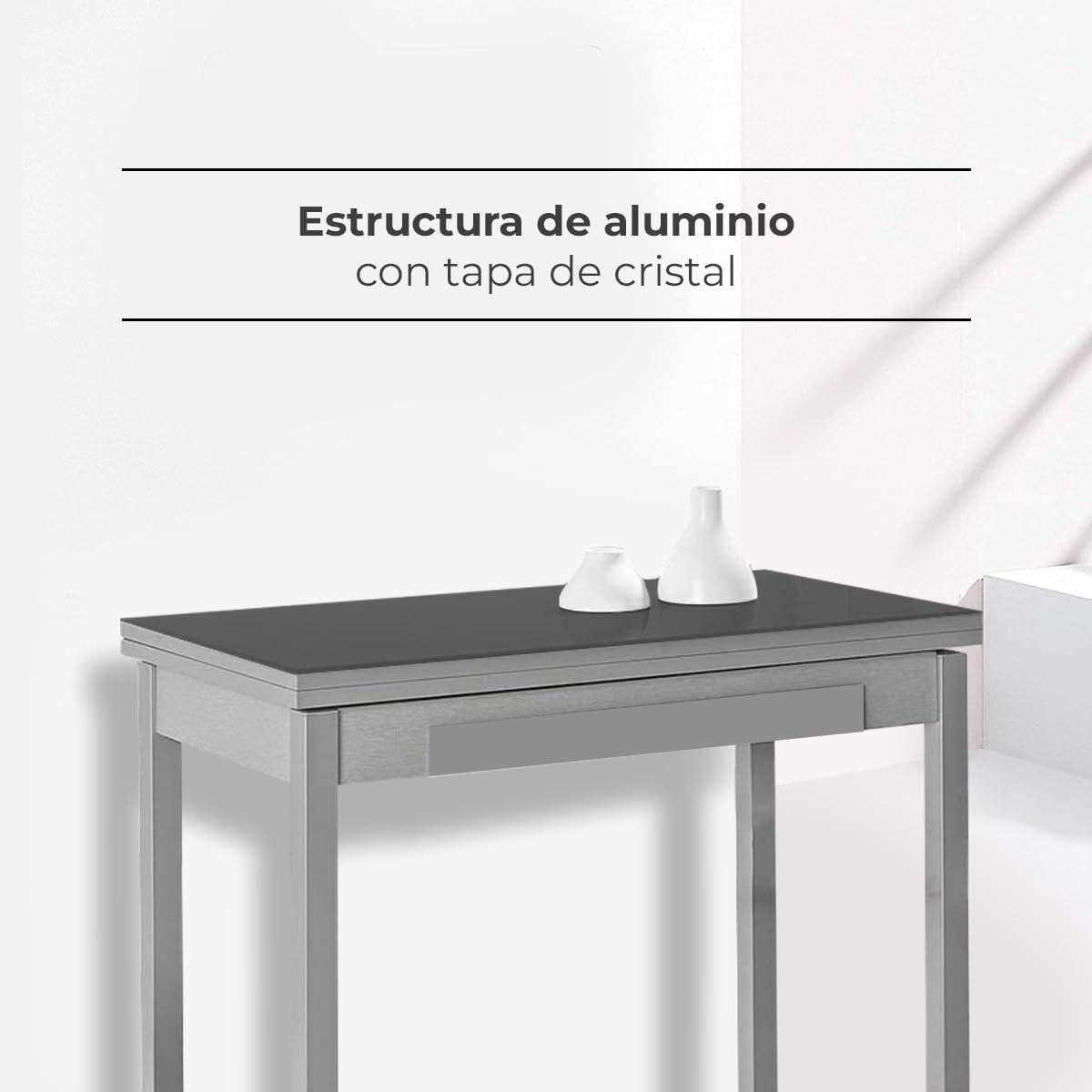 ASTIMESA Mesa de Cocina Tipo Libro 80x40cm Grafito