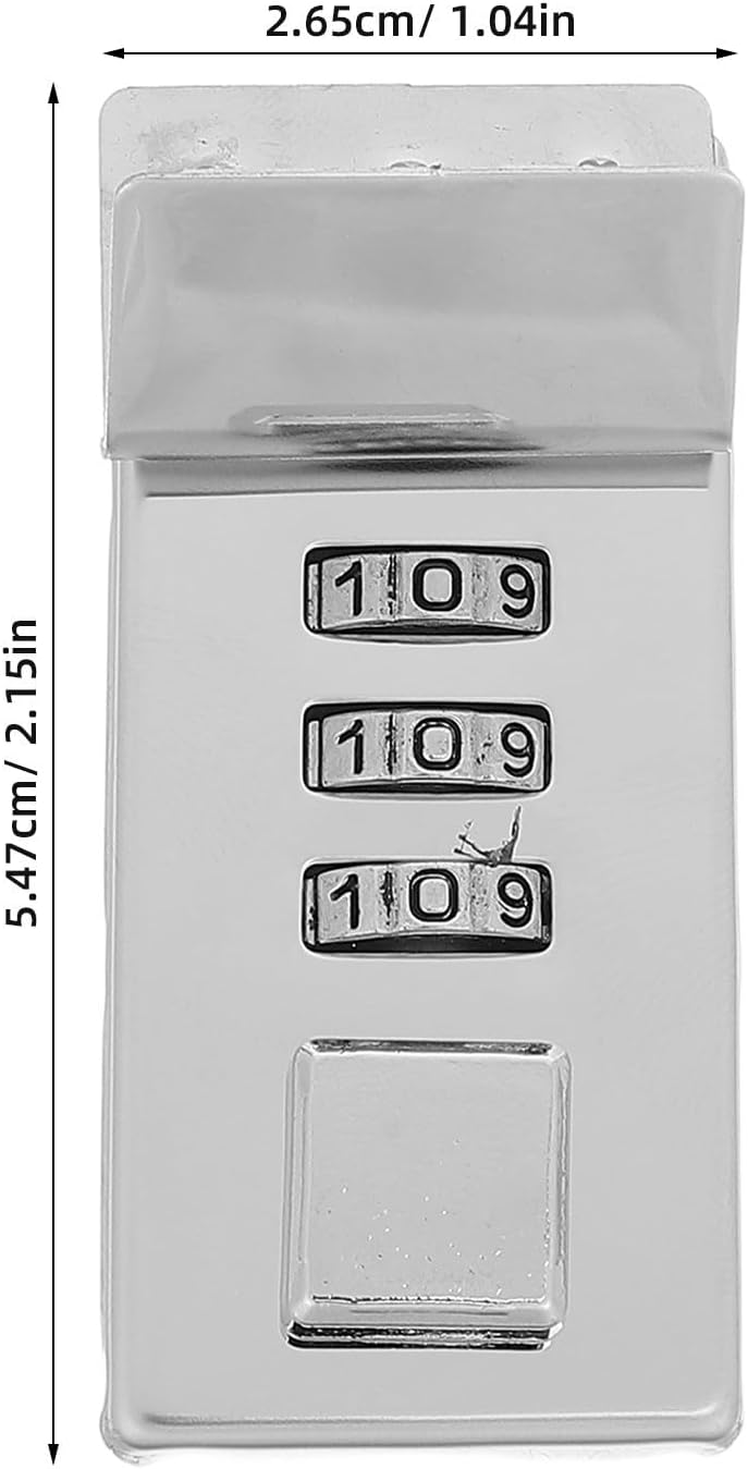 UPKOCH Suitcase Combination Lock with 3-Digit Password Lock Buckle, Silver Iron Material, Secure Travel Companion with Smooth Operation Mechanism, for Short Trips and Commuters