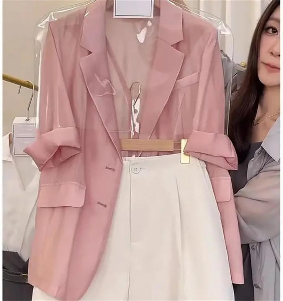 Women Notched Collar Short Sleeve Blazer Set, Single Breasted Blazer Slim Shorts Office Lady Two-Piece Outfits