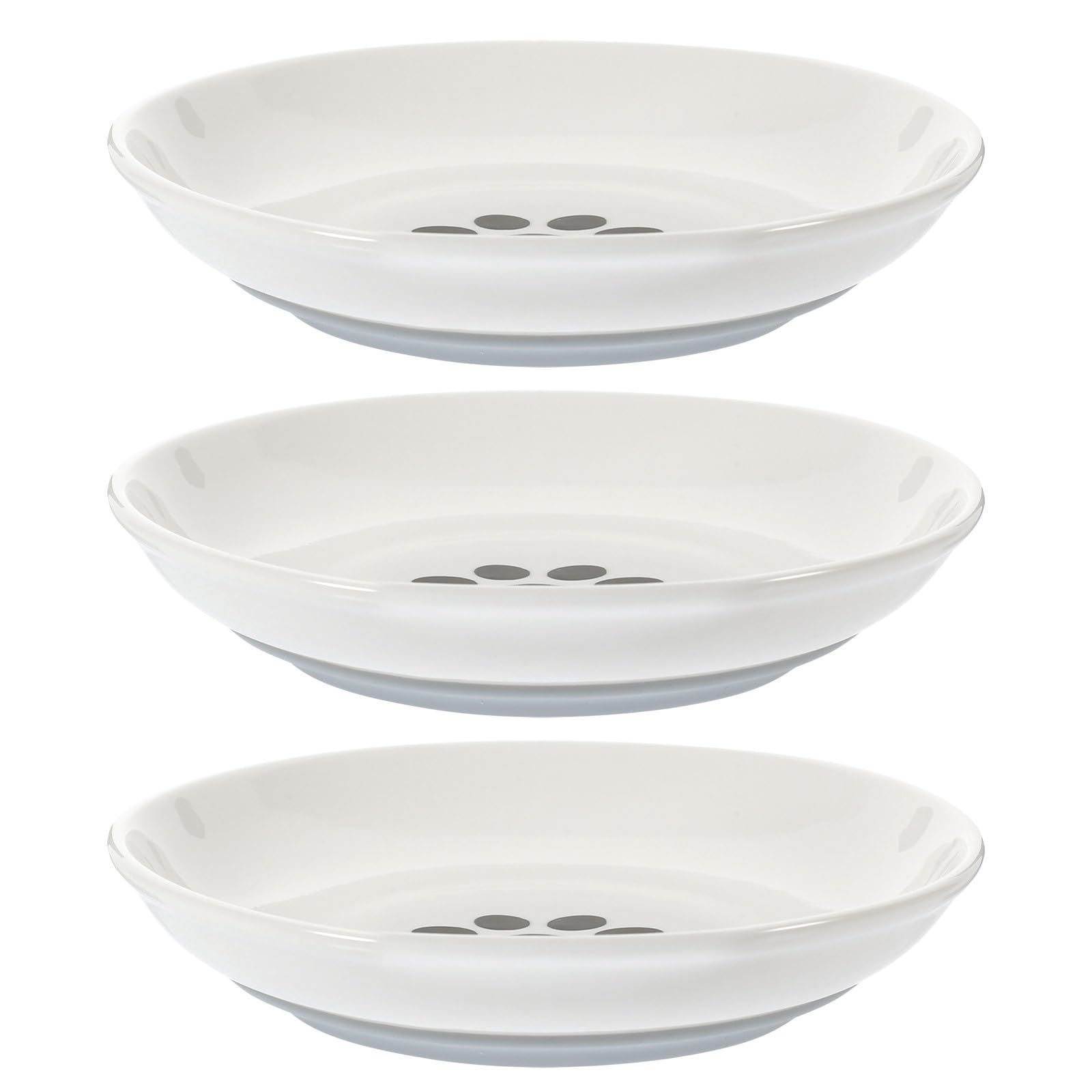 TOYANDONA 3 Pezzi Ciotole per Gatti in Ceramica Fondo in Silicone Antiscivolo, Ciotola Rotonda Bassa e Larga per Cibo e Acqua, per Gatti Piccoli e Alimentazione Quotidiana
