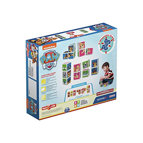 Geomag MagiCube PAW PATROL 077 Chase, Skye and Rocky - 3 Magnetwürfel für Konstruktionen, mehrfarbig – Ansicht 2