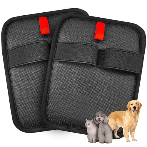 ATPEAM 猫の毛除去手袋 2個セット 猫の毛取りモフグローブ 猫 毛取りペット用静電気除去手袋 繰り返し使えて、ソファ、カーペット、猫の毛の掃除に最適です 猫と犬用のペットグルーミンググローブ