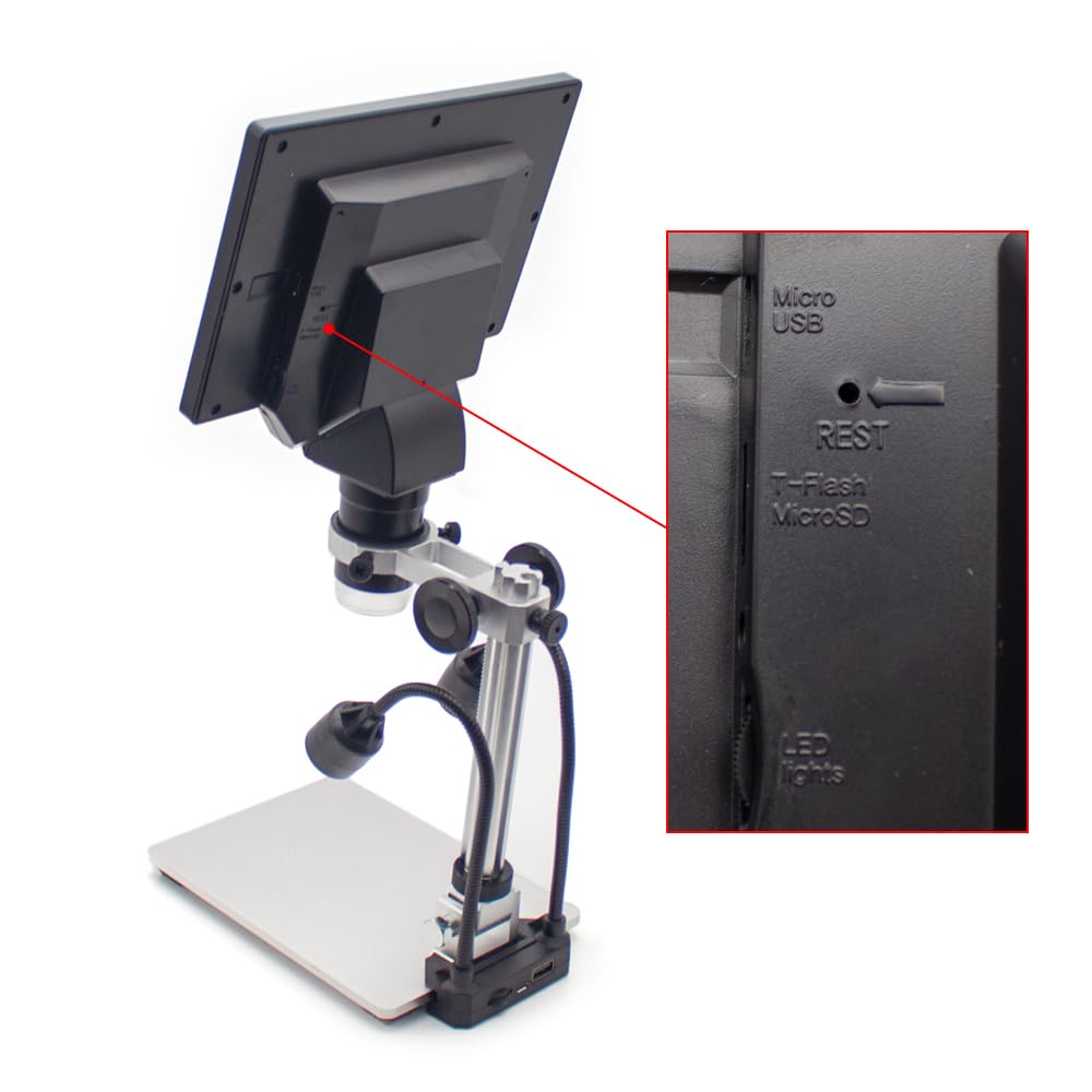 Toplionace 7 Calowy Mikroskop Cyfrowy LCD do Lutowania 12mp 1-1200X Lupa z Ciągłym Wzmocnieniem i światłami Wypełniającymi G1200