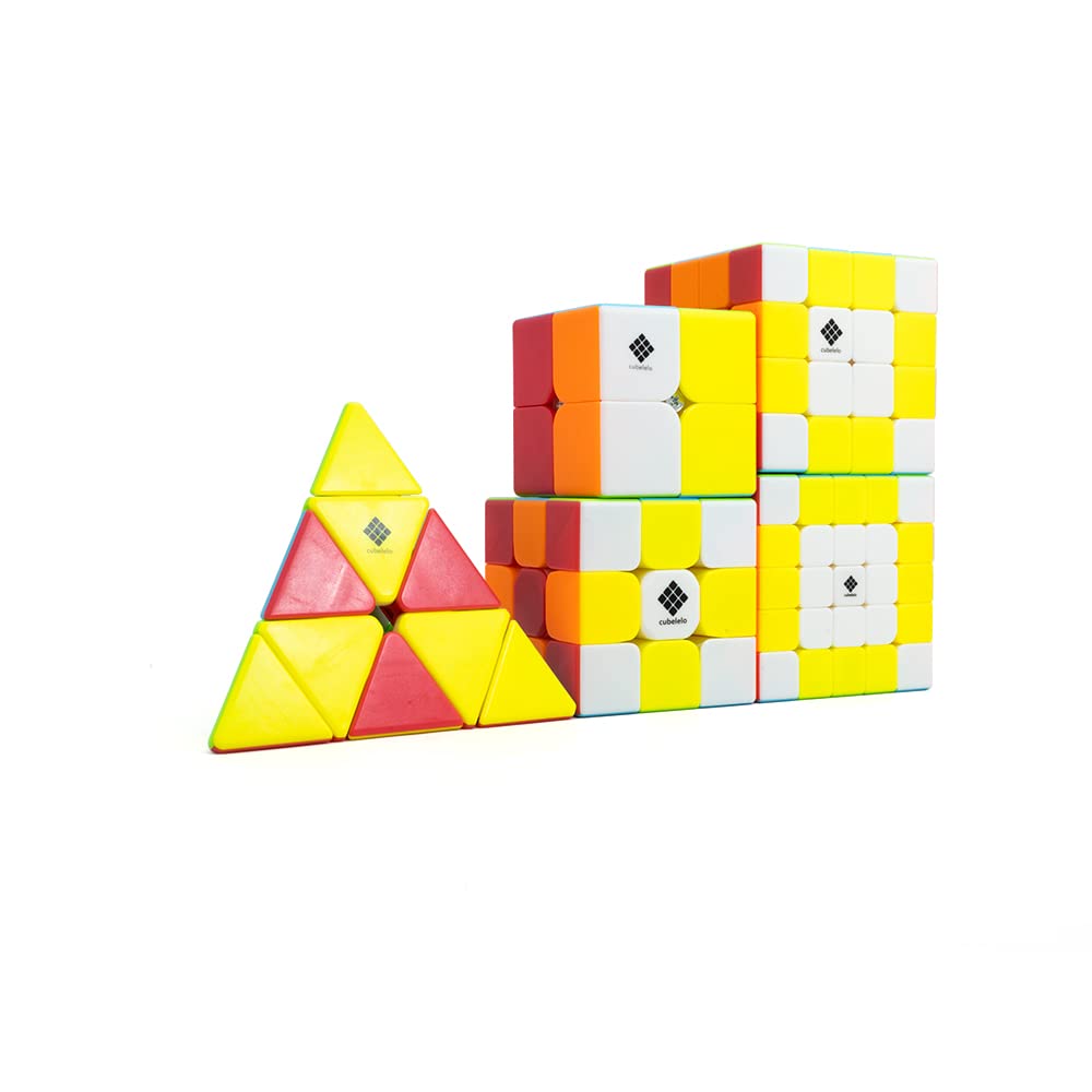 Cubelelo Kid Drift 2X2, 3X3, 4X4, 5X5 & Pyraminx Combo Stickerless
